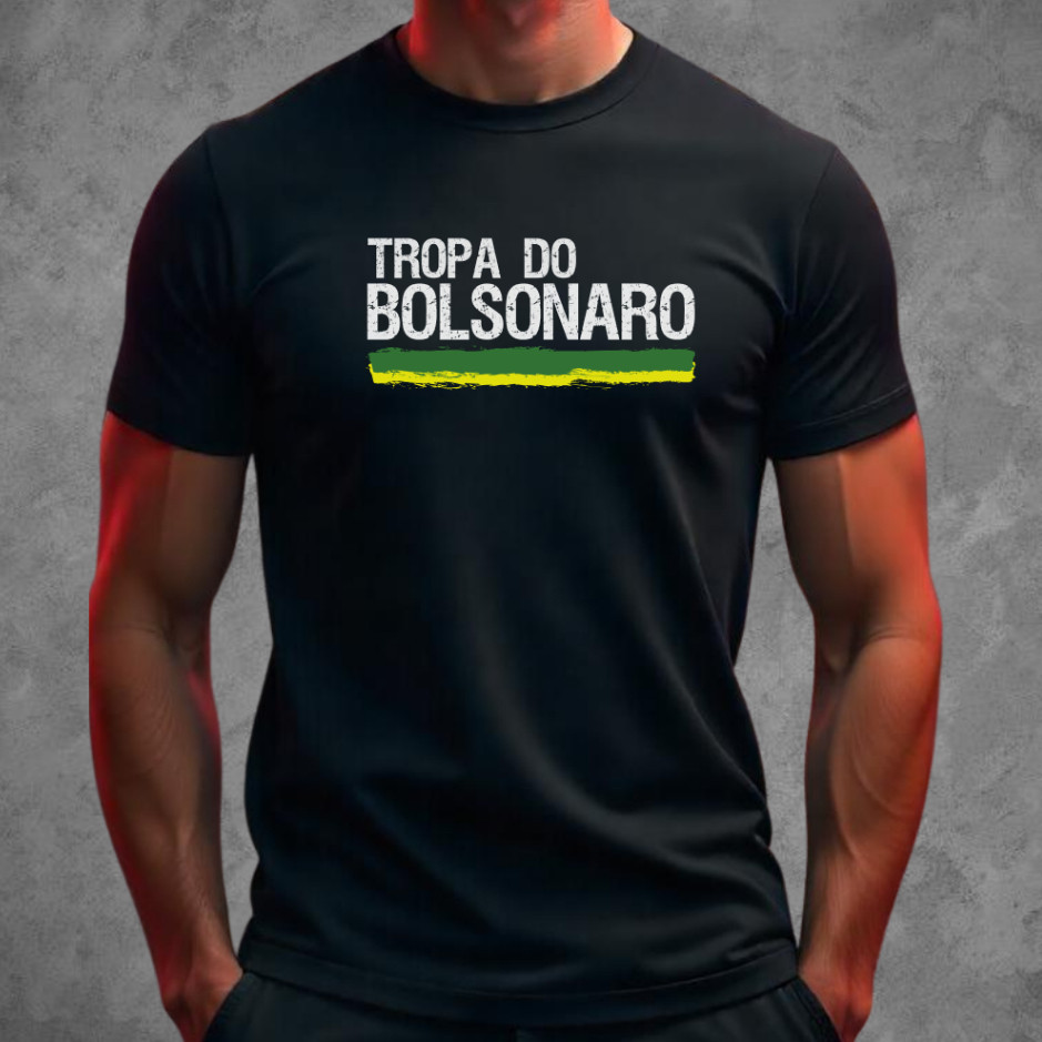 Camiseta Tropa do Bolsonaro Camisa Unissex Basica Algodão camisa Flavio bolsonaro