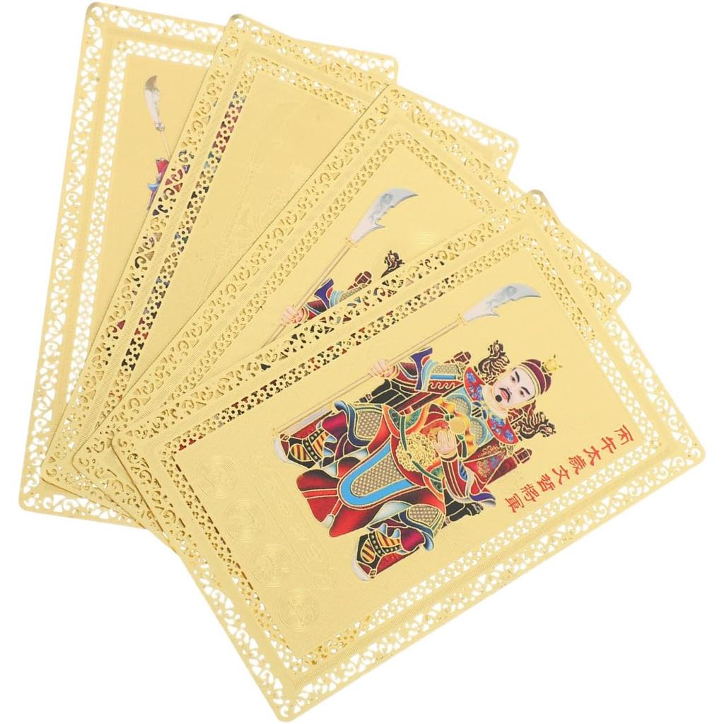 DECHOUS 4Pcs Amuleto Feng Shui: Amuleto de Proteção Tai Sui do Ano do Cavalo 2026 - Cartão de Bênção do Ano Novo Chinês