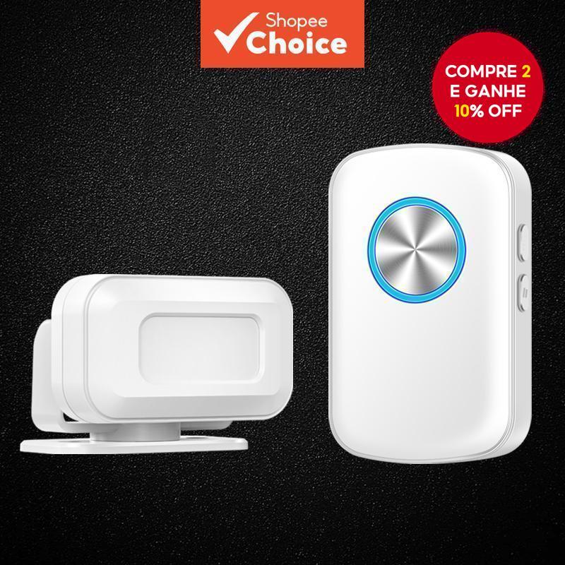 sensor De Porta Inteligente De Campainha Sem Fio , Convidado De Boas-Vindas , Alarme À Prova D'água , Plugue Ue , 5 volu