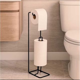 Suporte Porta  Papel Higiênico Aramado Chão  suporta Ate 3 Rolos Qualidade E Utilidade em Oferta na Shopee