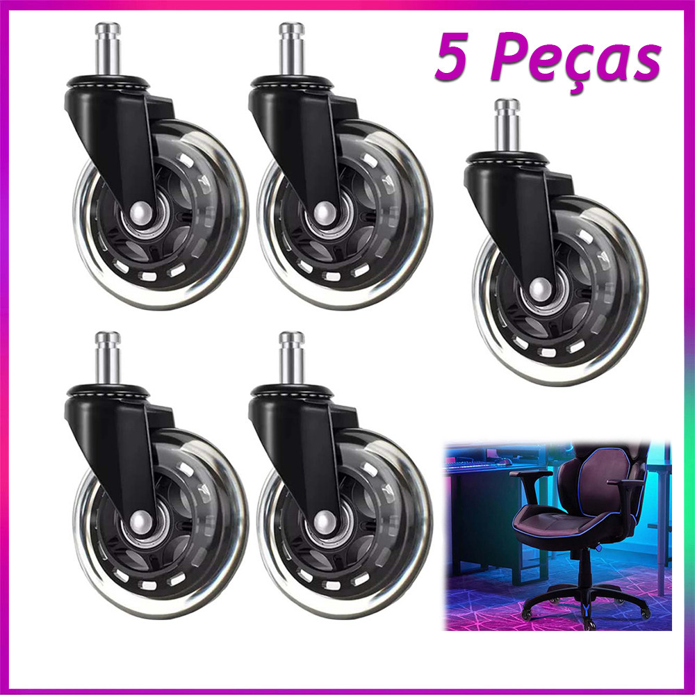 Rodas Para Cadeira De Escritório Para Rodízios 5 Rodas De Borracha Para Mesa De Jogos De Computador Rodas Giratórias