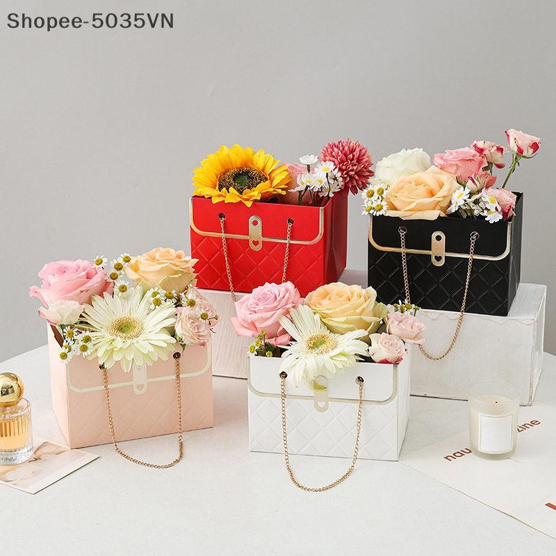 { AKIN } Caixa De Flores Do Dia Dos Namorados Com Alça Bolsa Retangular Moderna Cesta Portátil a