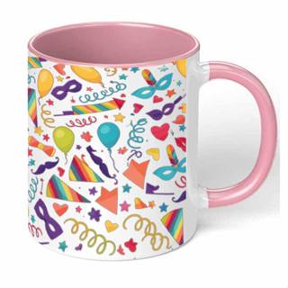 Caneca de Ceramica Carnaval multicolorido Estampa divertida Alta Qualidade Ideal para uso diário em Oferta na Shopee