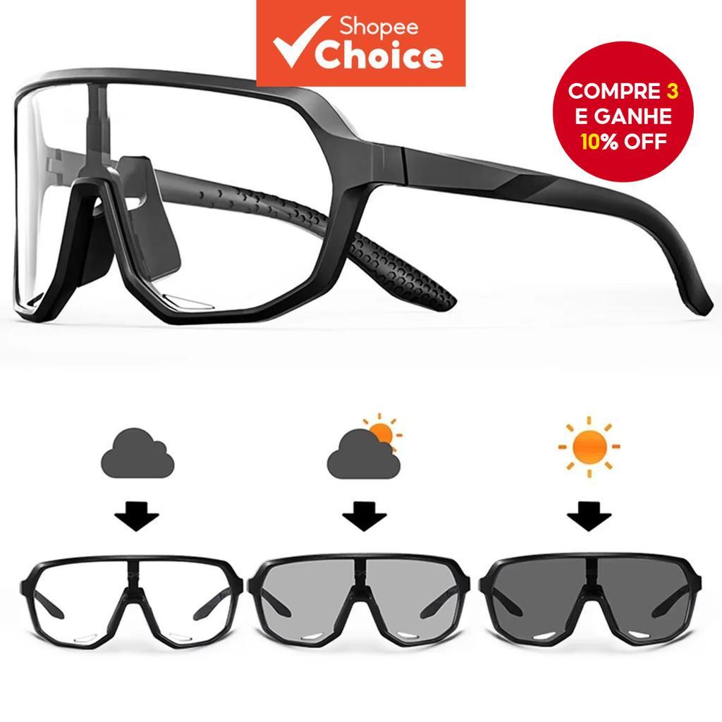 Óculos De Sol Esportivos Quadrados Grandes Lentes Fotocromáticas Proteção UV400 Para Ciclismo , Caminhada , Viagens em Oferta na Shopee