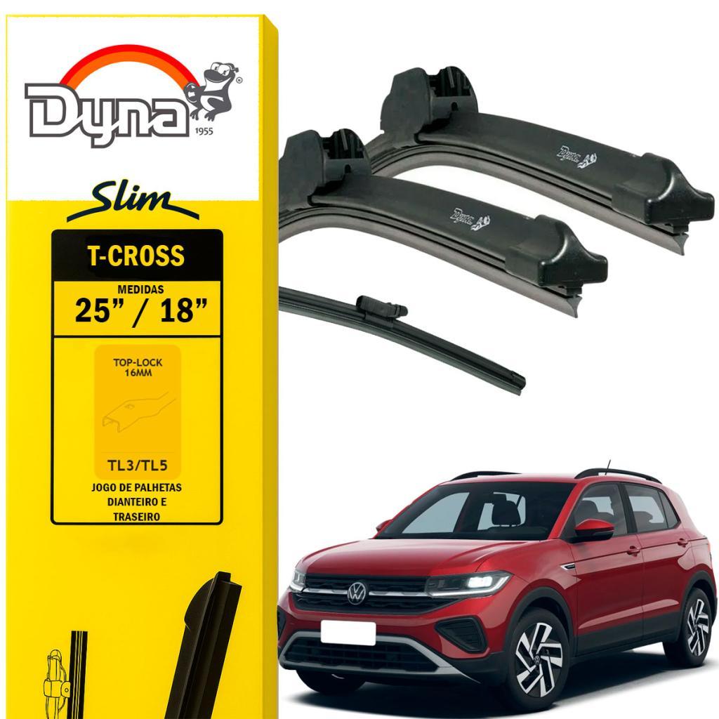 Kit Palhetas Limpador Dianteiro Traseiro Dyna para T-Cross Tcross 2019 Em Diante Alta Visibilidade Durabilidade Superior em Oferta na Shopee