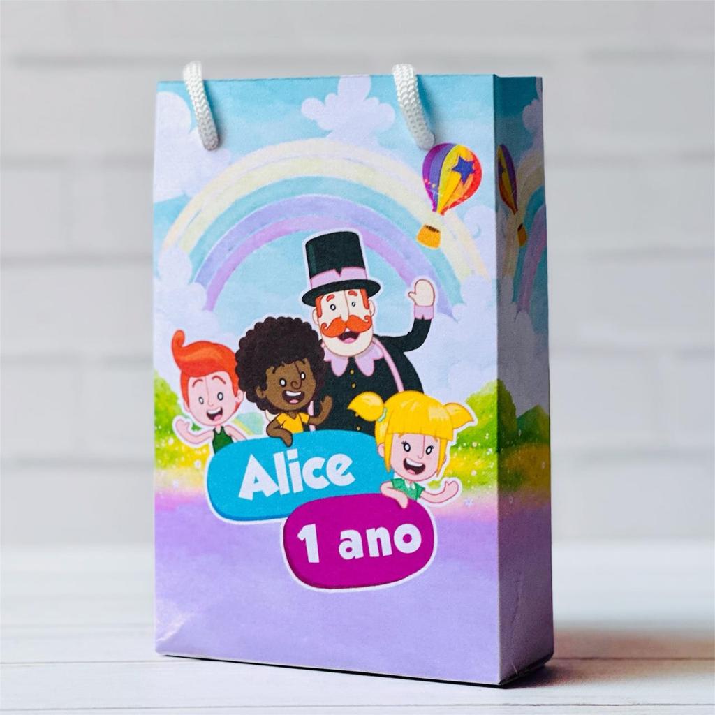 Sacolinha Mundo Bita Menina | Personalizada Com Nome | Mimos Festa Aniversário Lembrancinhas Personalizados