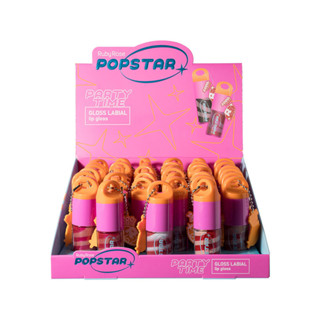 Gloss Labial Party Time Popstar HBL6406 Ruby Rose - Brilhante / Glitter em Oferta na Shopee