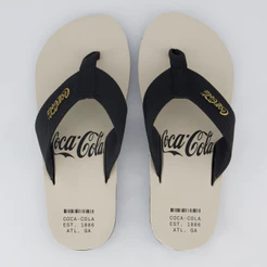 Chinelo Coca Cola Wave Alma Bege e Preto