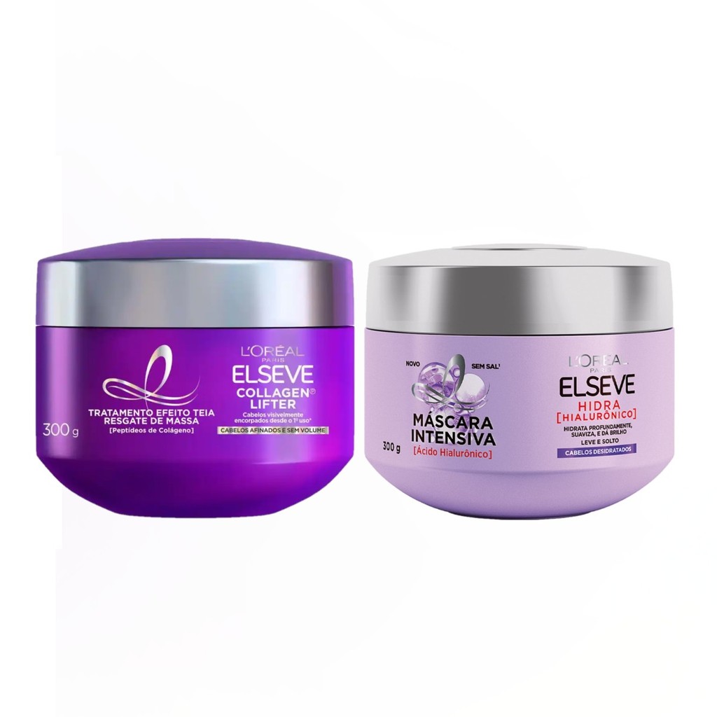 KIT ELSEVE MÁSCARA COLÁGENO + HIDRA HIALURÔNICO - 2 ITENS em Oferta na Shopee