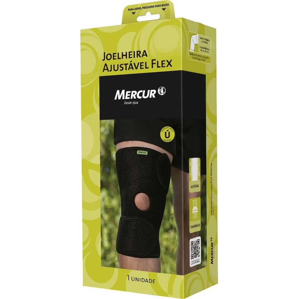 Joelheira Ajustável Flex Neoprene Mercur Tamanho Único 1Un. em Oferta na Shopee