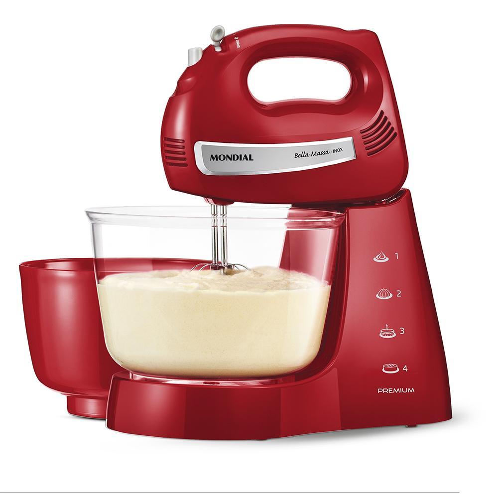 Batedeira Bella Massa Mondial Vermelho e Inox 500W B-29 NP em Oferta na Shopee