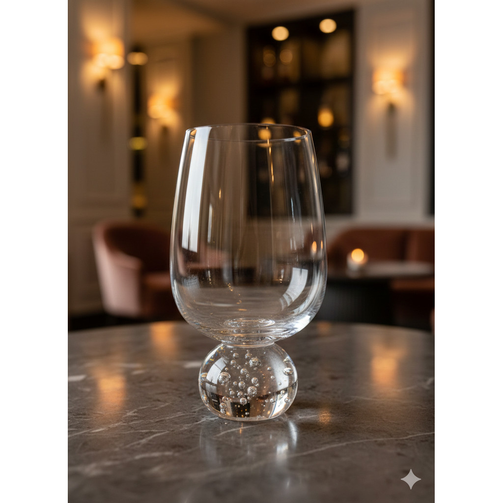 Taça de Vidro Transparente com Base em Bolhas 540ml em Oferta na Shopee