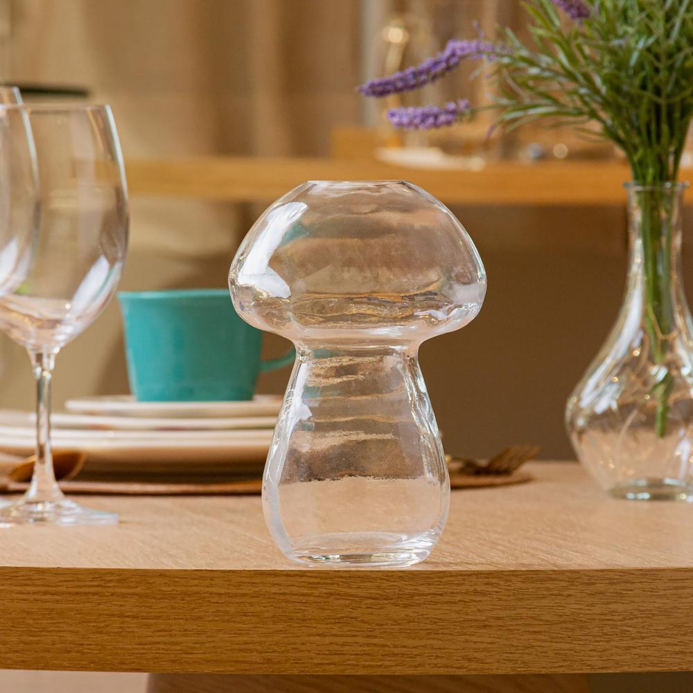 Vaso Cogumelo 17cm Vidro Lyor em Oferta na Shopee