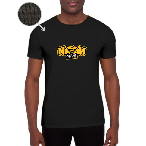 Camiseta Dry Fit Preta Manga Curta Natan por Aí Logo
