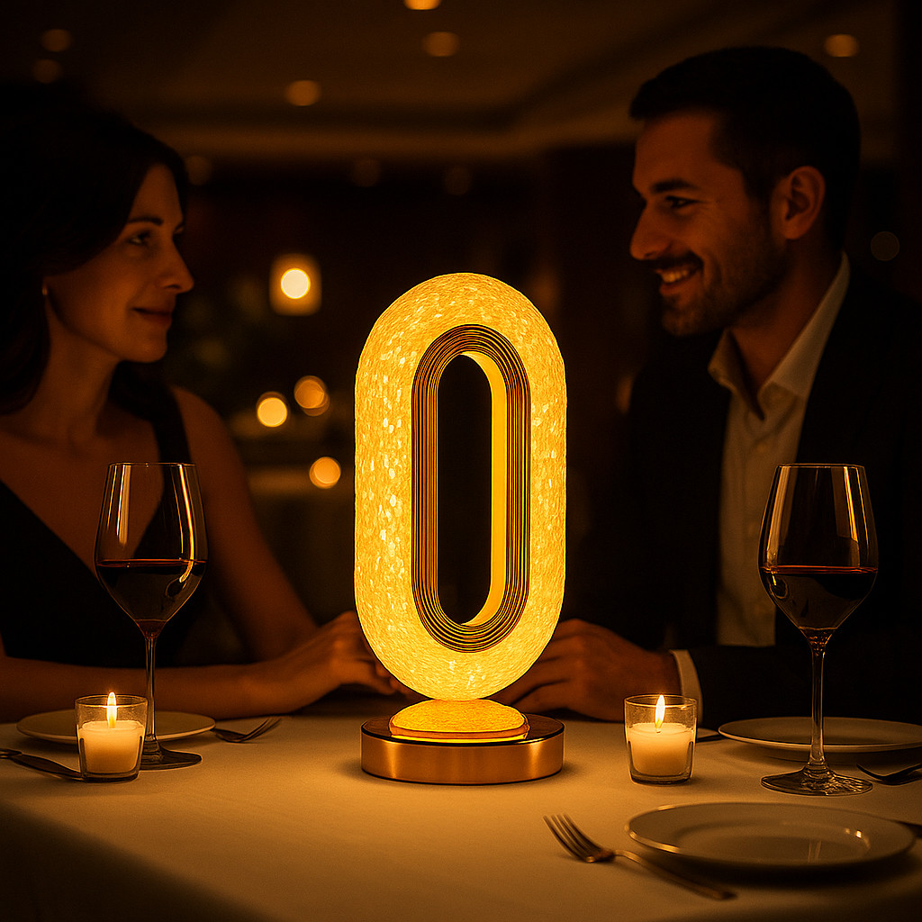 Luminária de Led Modelo Luxo Cristal Recarregável Dourado Touch Usb Bivolt 127V 220V Allegrino