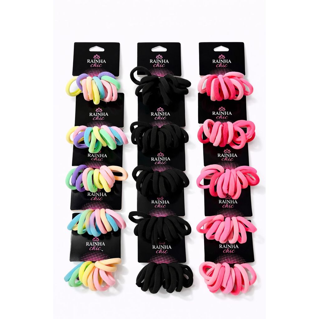 Kit Elástico de Cabelo Xuxinha Rabicó Lacinho Laço – 10 / 50 / 100 Unidades