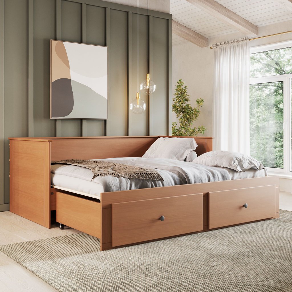 Bicama Palino 90x190cm em Madeira Maciça Amendoa em Oferta na Shopee