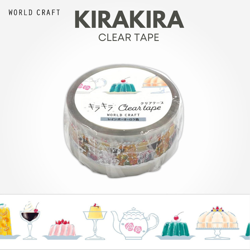WORLD CRAFT KIRAKIRA Clear Tape - Rainbow Aurora Foil, Jelly KCT20-014