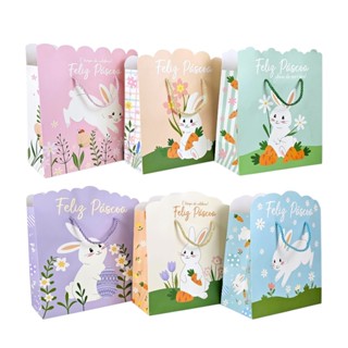 Kit 6 Sacola de Páscoa Presente Alça Coelhinho Feliz Animado em Oferta na Shopee