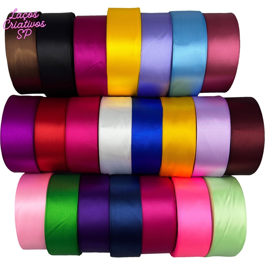 Fita de Cetim N9 (38mm) Rolo 50m ou 100m - Qualidade Premium Laços e Artesanato em Oferta na Shopee