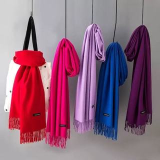 Cachecol Tipo Pashimina Echarpe Lenço Liso Inverno Moda Feminina 220garamas