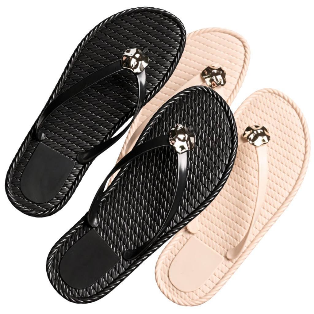 Kit 2 Pares Sandália Feminina Chinela Tendencia Confortável Chinelinho Dedo Sandália Jelly Macio Leve