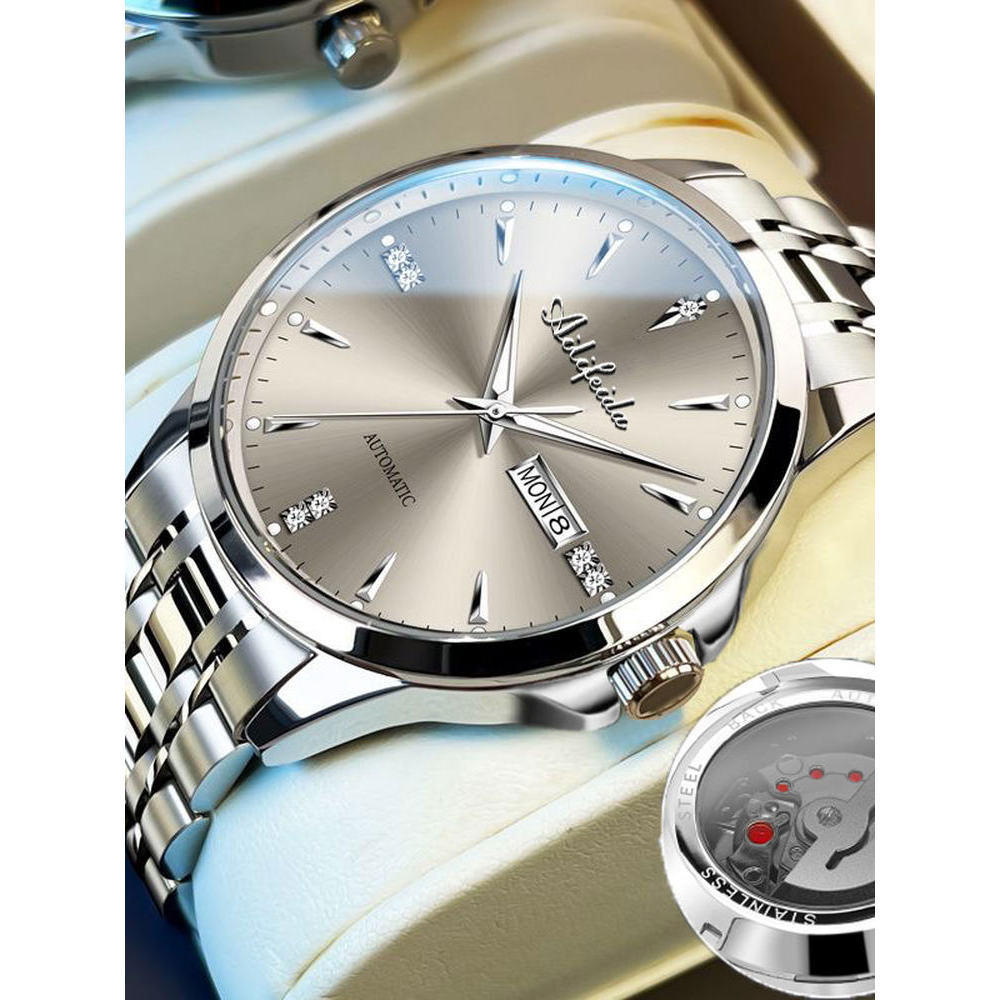 relogio masculino Relógio masculino genuíno relógio mecânico automático à prova dwaterproof água relógio de pulso oco mo