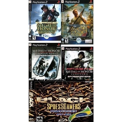 Ps2 5 Jogos Medal Of Honor Black Kitt