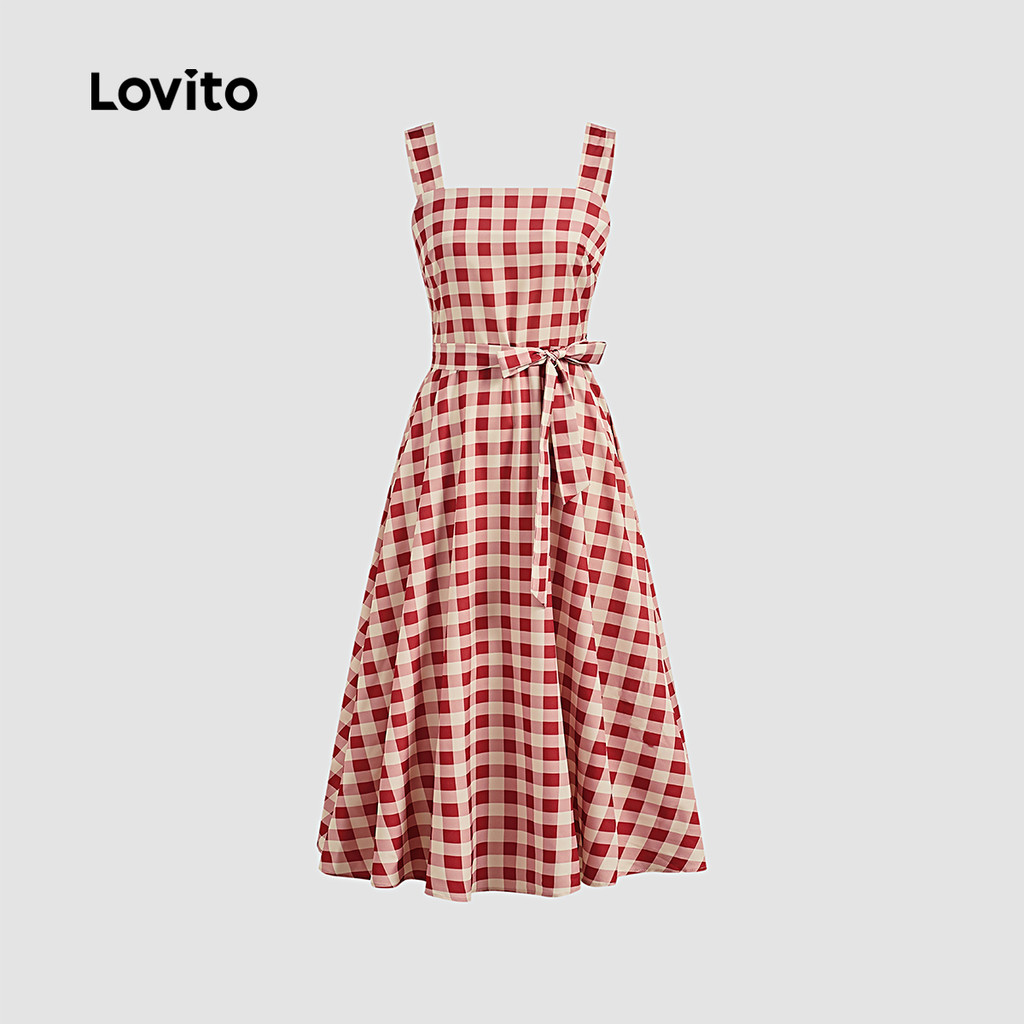Lovito Casual Vestido Com Cinto Toque Suave Ideal Para Primavera/verão LB134LD257 · foto 2