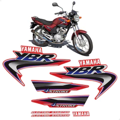 Kit Adesivos Para Yamaha Ybr 125 2002 Moto Vermelha Completo