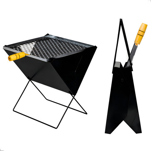 Churrasqueira Dobrável Portátil Aço A Carvão Maleta Cor Pret