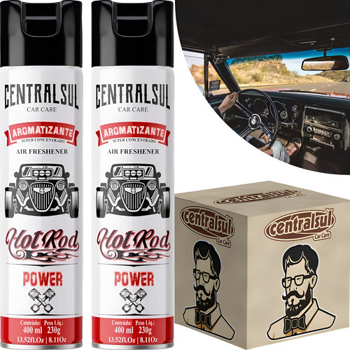 Kit 2 Aromatizante Automotivo Centralsul Hot Rod Spray 400ml em Oferta na Shopee