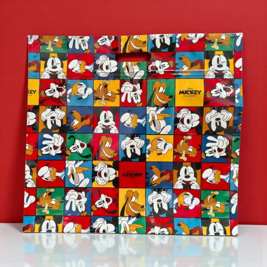 Sacola Laminada com Zip - 43x46x5cm - Turma do Mickey Color - Disney Original - 1 unidade - Cromus