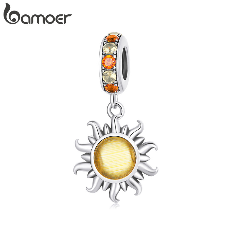 Bamoer Bead Sun Pingente DIY Pulseira Colar Acessórios Para Presentes Femininos