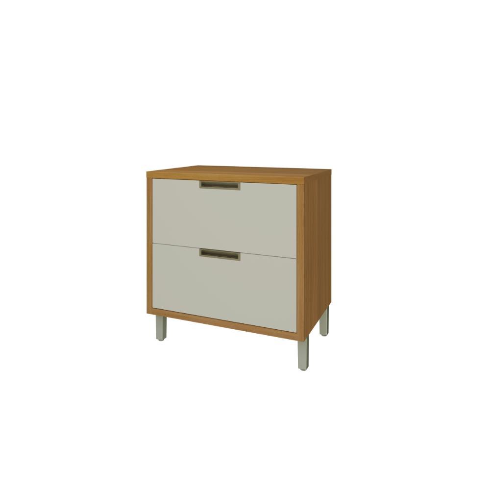 Balcão Armário Multiuso Cozinha 1 Porta Gaveta Marrom Branco - Nesher