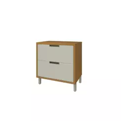 Balcão Armário Multiuso Cozinha 1 Porta Gaveta Marrom Branco - Nesher