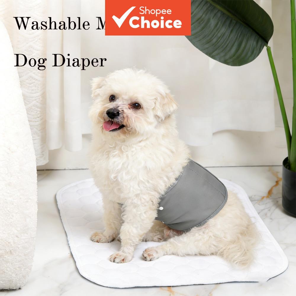 Faixa Abdominal para Pets, Fralda Lavável para Cães Machos, Calça Sanitária Ajustável com Velcro,  Camada Dupla à Prova