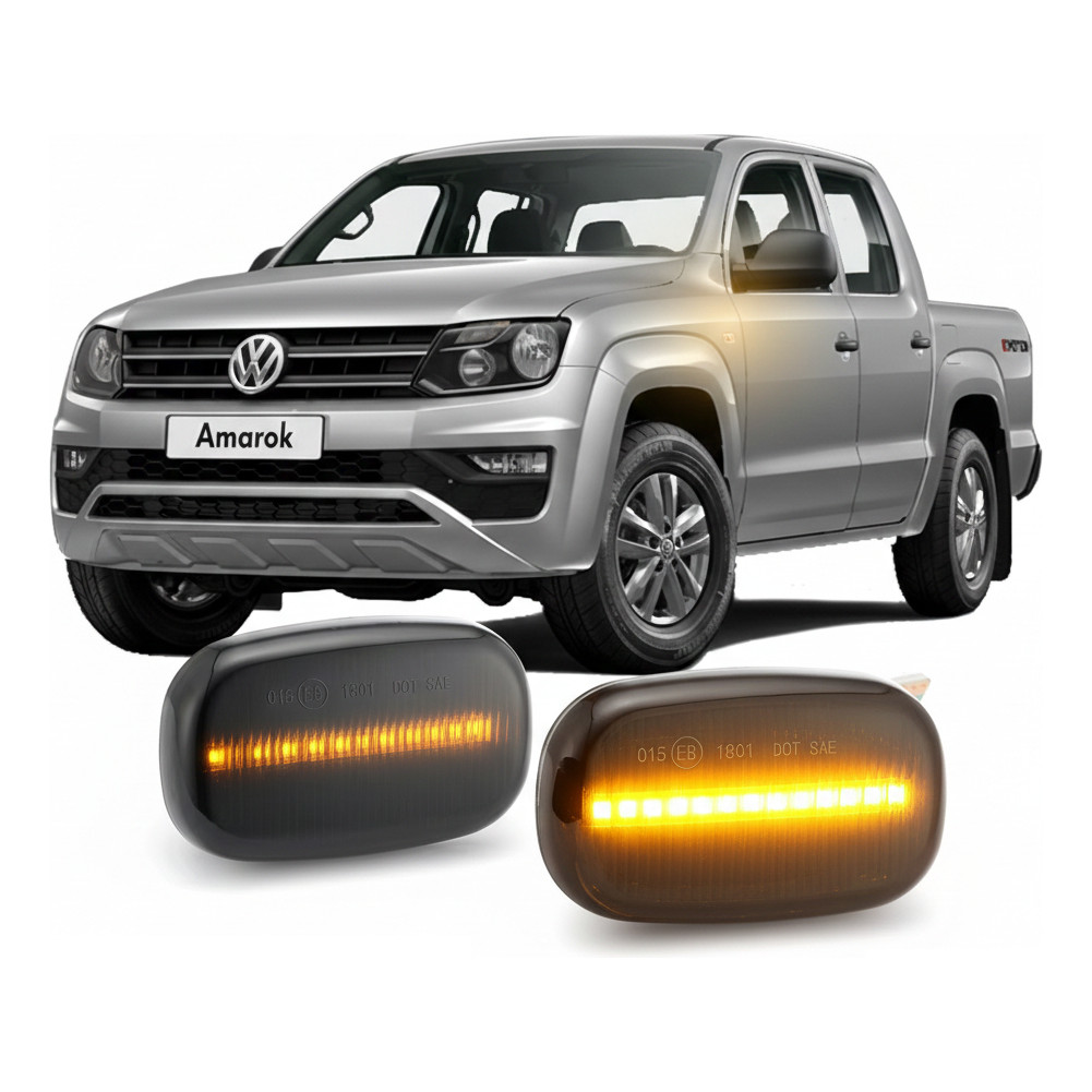 Par Seta Pisca Led Sequencial Vw Amarok Paralama Lateral