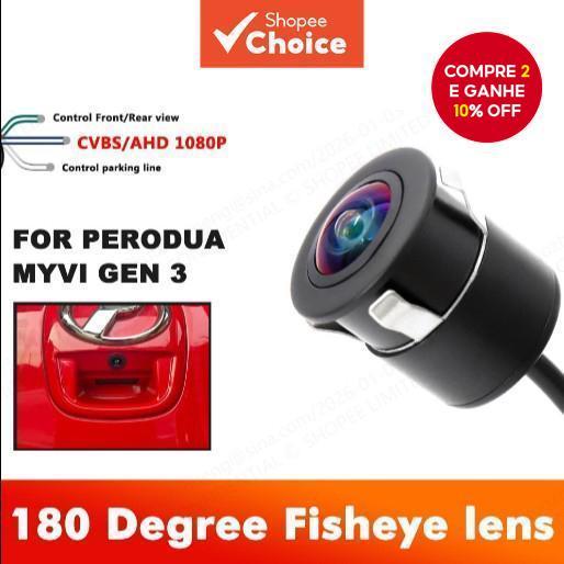  Câmera de Ré Dianteira e Traseira AHD1080P 170° Lente Olho de Peixe Full HD Visão Noturna Câmera de Inversão de Veículo