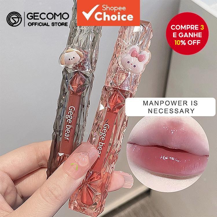 GegeBear Mirror Lip Glaze Batom Coreano Plumping De Maquiagem Brilhante em Oferta na Shopee