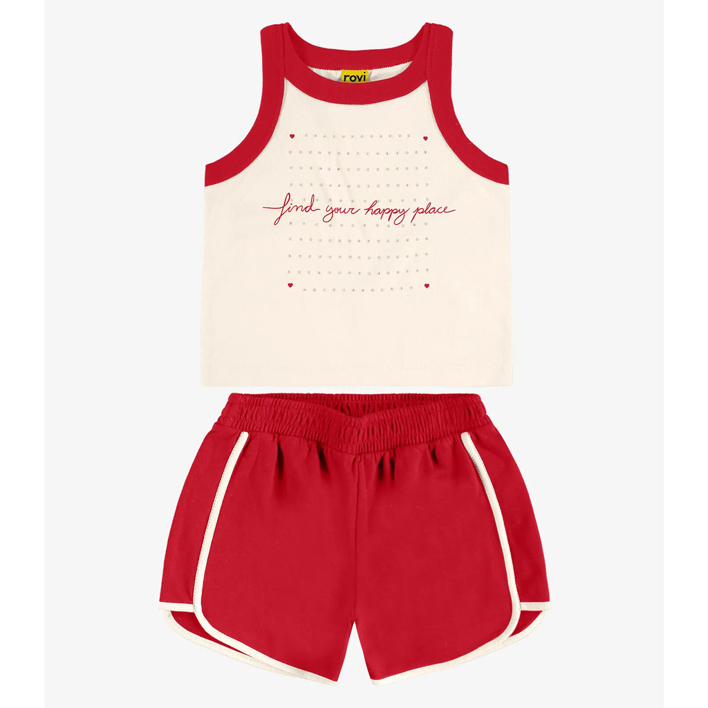 Conjunto Regata com Shorts Rovi Kids Bege em Oferta na Shopee