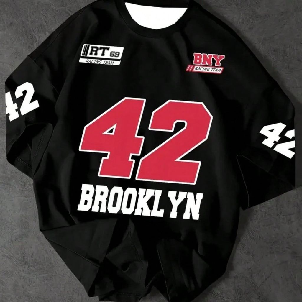 Tshirt Feminina Estilosa Estampada Brooklyn 42 Lançamento Camiseta 100% Algodão Solta Oversized Plus Size Camiseta