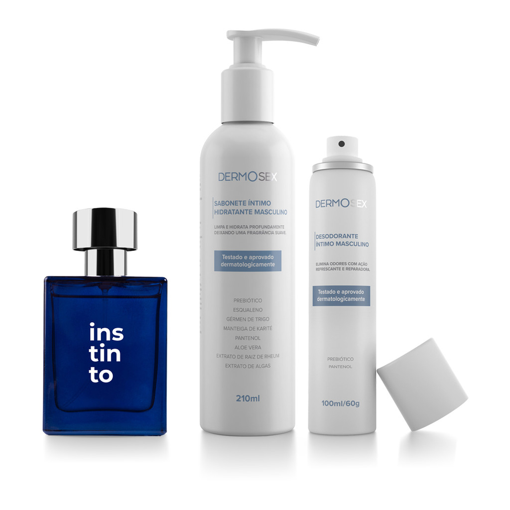 Kit Completo Masculino Sabonete íntimo + Desodorante + Perfume