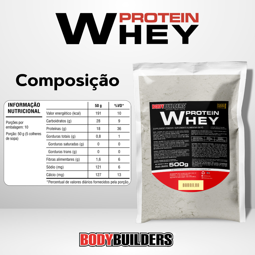 Whey Protein Concentrado 500g Refil | Blend Proteico - Bodybuilders — imagem 2 de 2