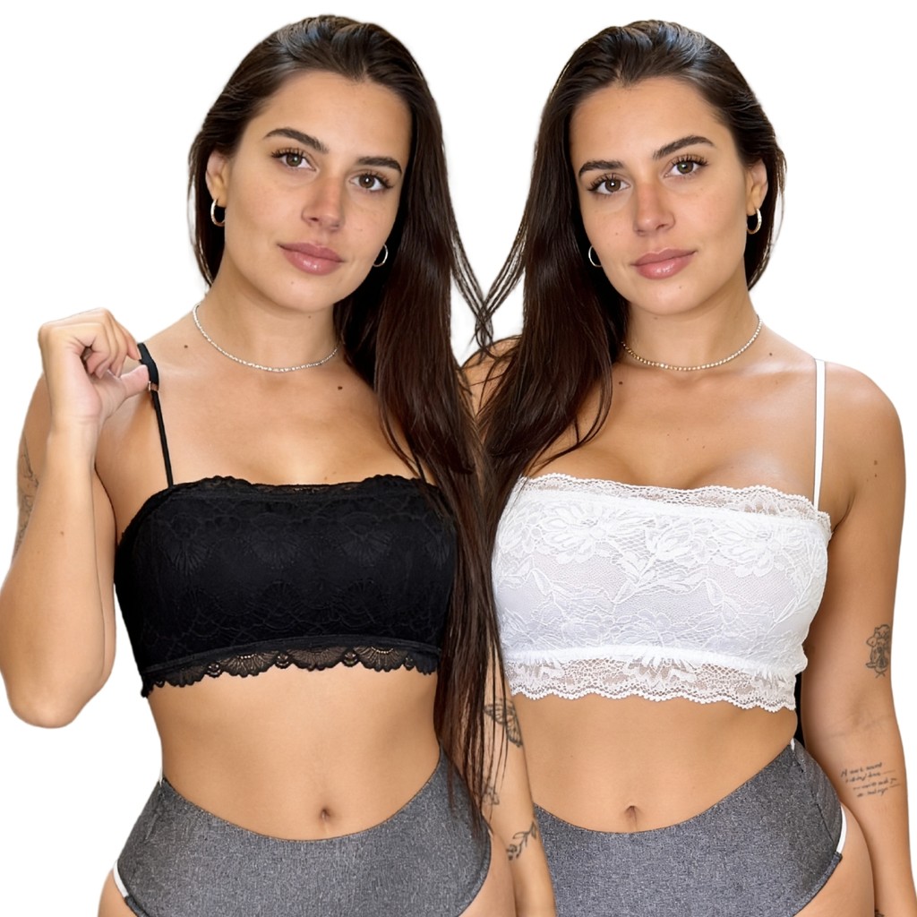 Top Cropped Rendado Feminino em Renda Alcinha Tomara que Caia Lingerie Moda Íntima em Oferta na Shopee
