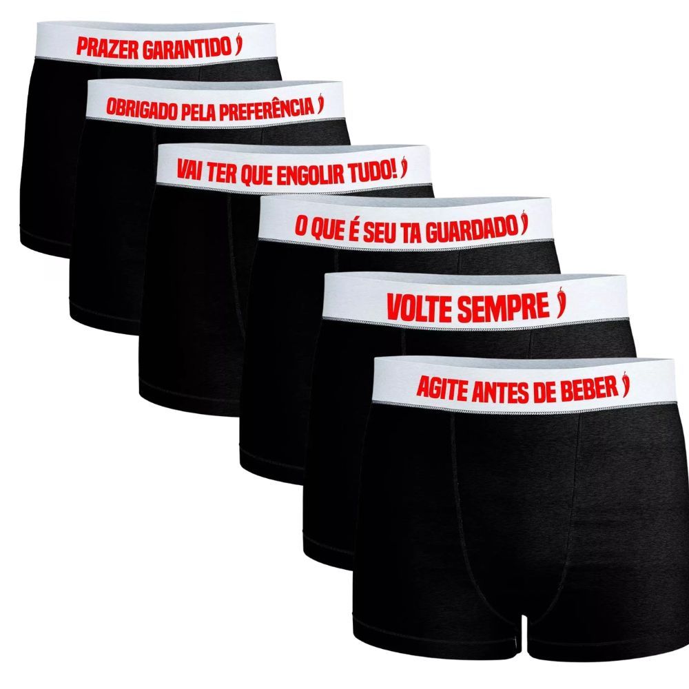 cueca box boxer de frase engraçada 100% Algodão retém suor Super Confortável Original ENVIO IMEDIATO