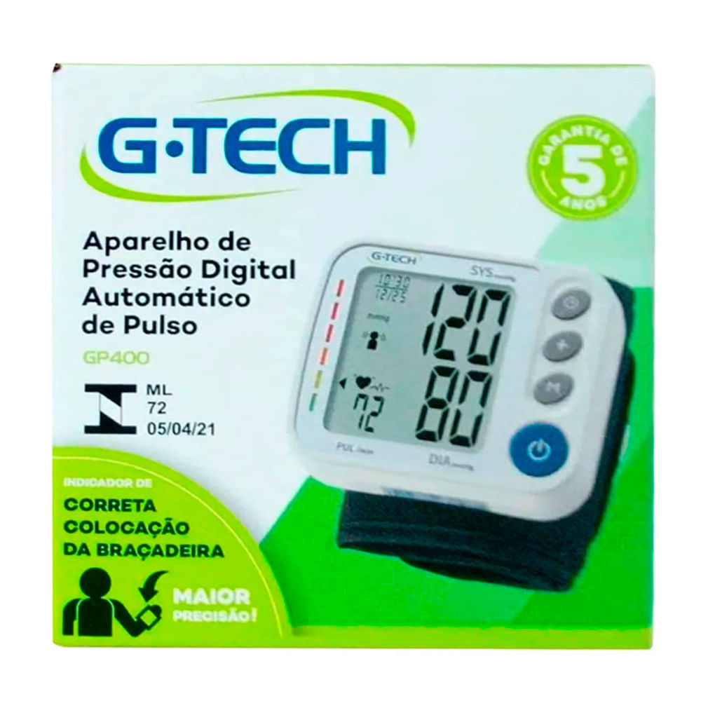 Aparelho de Pressão G-Tech Automático Pulso GP400 com 1 Unidade em Oferta na Shopee