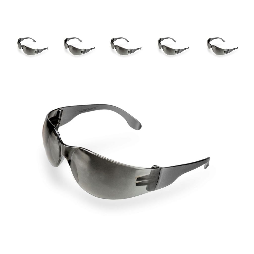 Kit 6 Unidades De Óculos Proteção EPI Kalipso ANTIRRISCO Cinza Policarbonato RESISTENTE em Oferta na Shopee