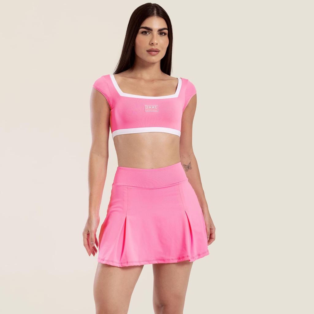 Short Saia Sand Rosa Confete Poliamida Soft
