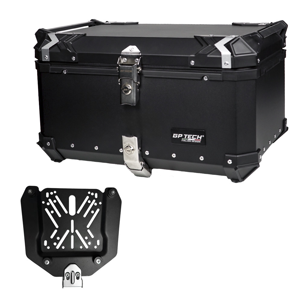 BAU MOTO UNIVERSAL GP TECH TRASEIRO ALUMINIO PRETO 65 LITROS